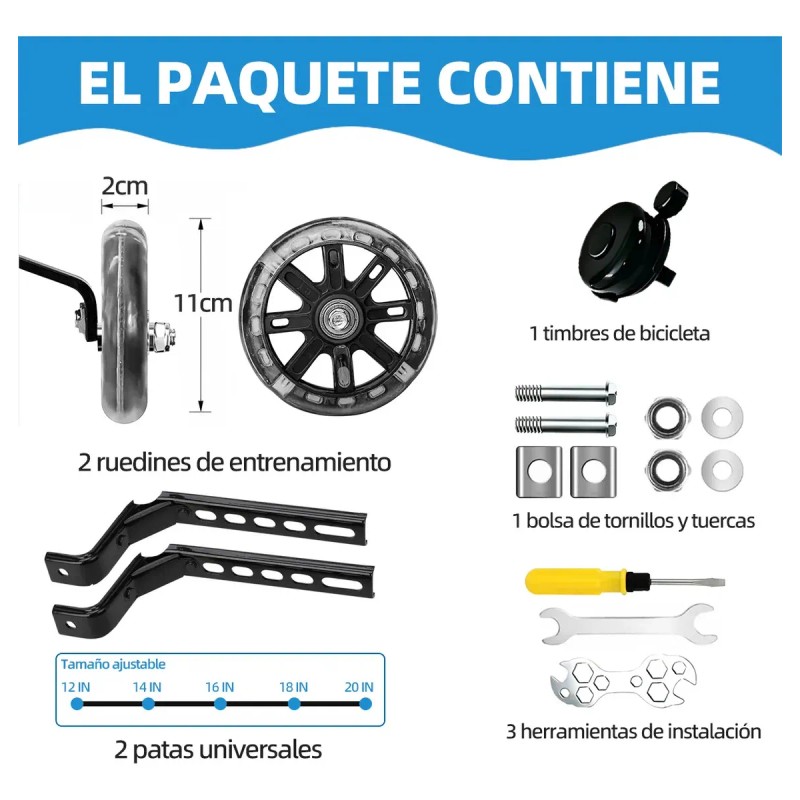 Rueditas para bicicleta ninos Mirrend llantas entrenadoras 12 14 16