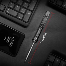 MINIWARE Mini Elektrolötkolben Kit TS101, Einstellbare Temperatur 50°C -400°C, Programmierbar, Typ-C, OLED-Display, Stromversorgung Durch USB-Ladegerät, Schwarz