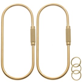 CMVFYL Gold Brass Key Rings, Purse Bag Charms for Handbags, Screw Lock Key Organizer, Carabiner Keychain Clip for Keys