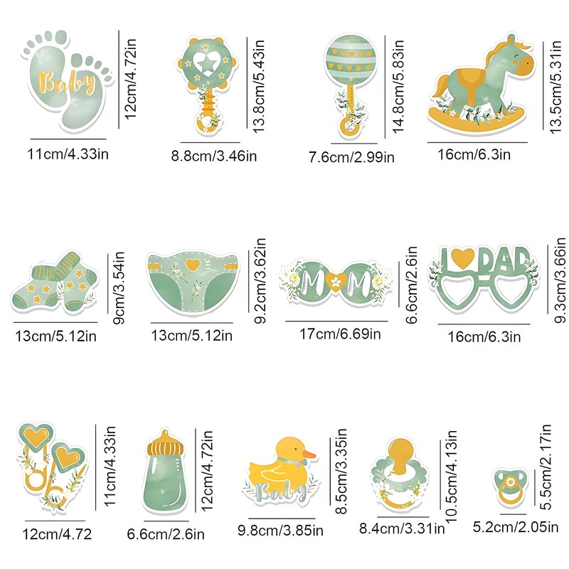 Yuiturt 25 Pcs Sage Green Baby Shower Decorations - Photo