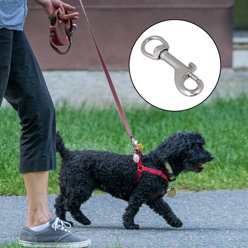 BQLZR 70mm Silver 304 Stainless Steel Swivel-Eye Bolt Snap Hook