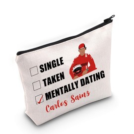 Generic Carlos S Inspired Makeup Bag, Travel Cosmetic Bag with Zipper, Durable Polyester, 24.0 x 17.0 x 1.0 cm, Mental Dating Carlos S Bag