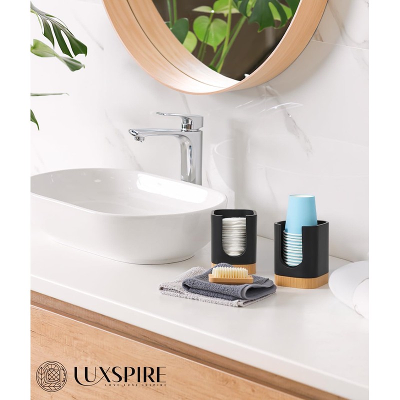 Luxspire Bathroom Cup Dispenser, Dixie Cup Holder 3-5oz, Disposable Paper