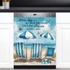 Beach Chairs Decoration Dishwasher Magnet Cover, Reusable Seaside View Inspiring