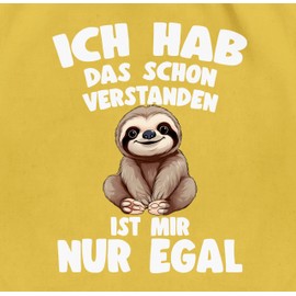Shirtracer - Gym Bag Backpack - Bags - Ich hab das schon verstanden ist mir nur egal Funny Saying Sloth, 17 yellow.