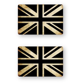 Reflective Sticker Workshop Flag Sticker (Retro) British bk (SS) 2 Piece Set (W x H x H) 1.8 inches (45.5 x 30.3 mm), Retroreflective Type, Outdoor Weather Resistant for 5 Years, Water Resistant, Hard