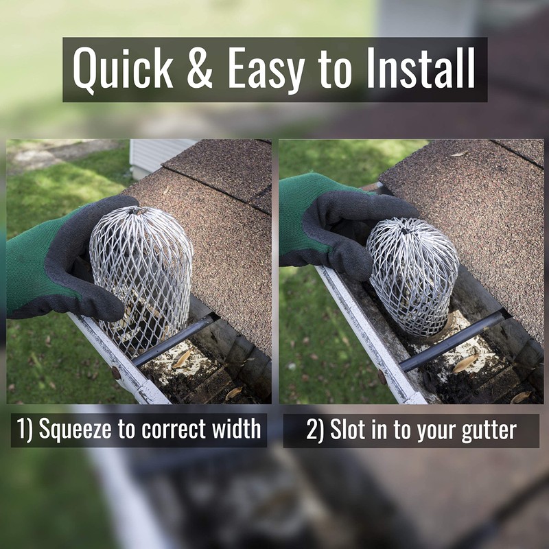 Gutter Guard (6 Pack) Leaf Filter Gutter Strainer & Downspout