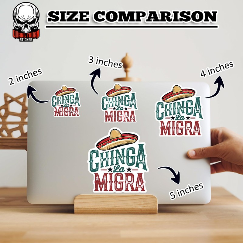 Chinga La Migra Sticker or Magnet Feminist Pride Green and