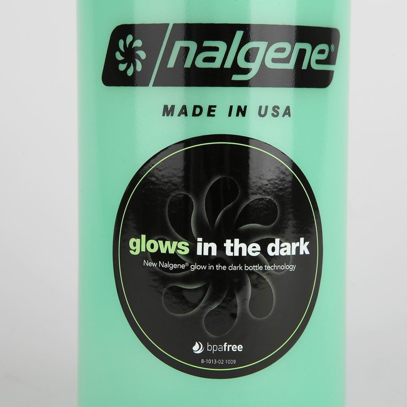 Nalgene Tritan Wide Mouth BPA-Free Water Bottle, Glows Green, 33
