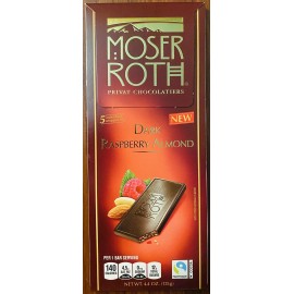 Moser Roth **NEW** ( 1 ) MOSER ROTH DARK RASPBERRY ALMOND CHOCOLATE  5-BAR 4.4-oz PACK