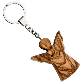 Parent 10031 Olive Wood Keyring, Angel.