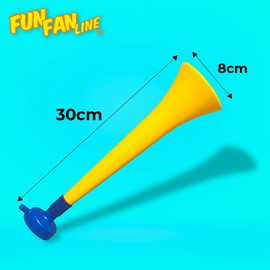FUN FAN LINE - Pack x3 Plastic Vuvuzela Stadium/Non-Toxic Football Horn. Accessory for Football and Sports Parties. Very Loud Air Horn for Animation. (Sweden)