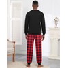 Ekouaer Men's Long Soft Pyjamas Nightwear Set with Pocket and