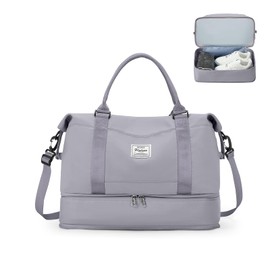 for Ryanair Airlines Underseat Cabin Bag 40X20X25 Weekend Overnight Bags for Women Carry on Bag Holdall Travel Duffel Bag Sport Duffel Bag with Wet Bag Gym Tote Bag Mum Hospital Bag,F8-Grey