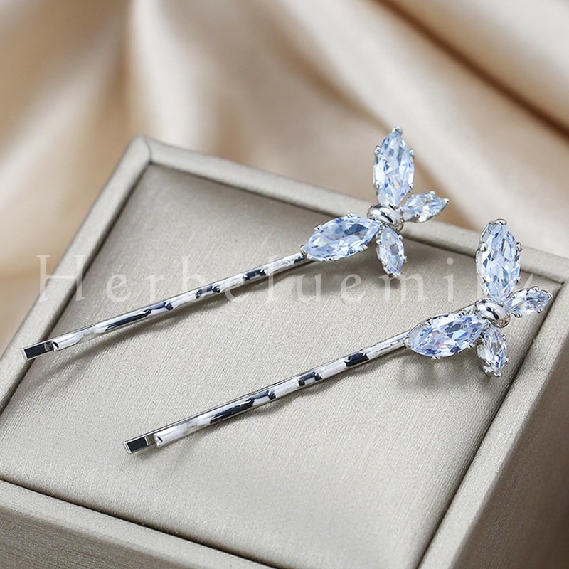 Herbeluemily HM-0177-R03-SVBF Bijou Hair Clip, Bangs Pin, Hair Clip, Bijou