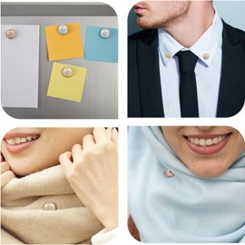 4 Pcs Hijab Magnet, Multi-Use Hijab Round Magnets,Shinny Hijab Magnetic Pins Scarf Magnets Pinless Brooch for Women Girls