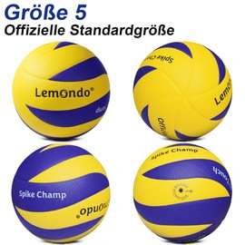 lemondo Volleyball Waterproof Beach Volleyball with Pump Durable PU Volleyball Outdoor Indoor Beach Garden (with Pump)