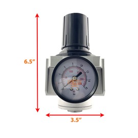 1” NPT SUPER DUTY In-Line Compressed Air Pressure Regulator For Air Compressor, 7 To 215 PSI Adjustable