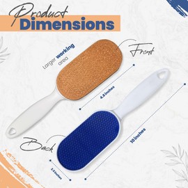Dual Sided - Pumice Stone for Feet - Hard Skin Remover Glass Foot File - Terracotta Scrubber - Callus Remover - Dead Skin Remover - in Shower Foot Scrubber - Foot Rasp