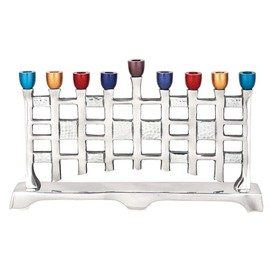 Aluminum Menorah with Anodized Cups - Wall of Freedom
