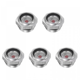 sourcing map Air Compressor Oil Level Indicator Sight Glass M20 x 1.5 mm Liquid Indicator Pack of 5