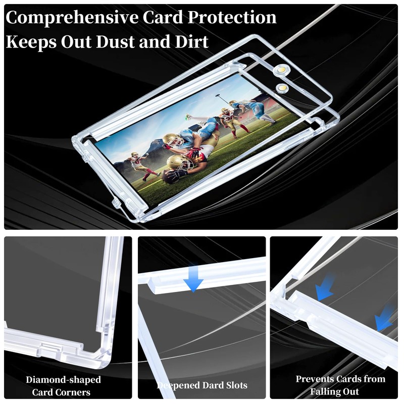 JIUBULUJIU 12 Pack Magnetic Card Holder with 1 Card Stand