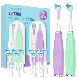 FUMEIKANG Kids Electric Toothbrushes 2 Pack Smart Sonic Toothbrush for Boys and Girls 3 4 5 6 7 8 9 10 11 12