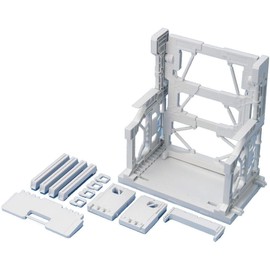 BANDAI SPIRITS Builder's Parts System Base 001 (White) Plastic Model Kit Accessory, 1/144 Scale, Includes Instructions, 3 Runners, Weapon Rack (Optional), Suitable for Teen, Adult