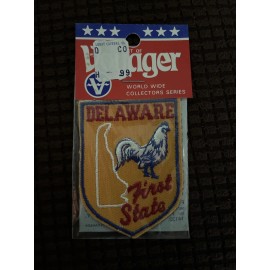 Vintage Retro Voyager Delaware First State Blue Hen Badge Emblem Patch