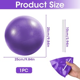 25 cm Gymnastics Ball, Small Pilates Ball, Fitness Ball with Inflatable Straw, Yoga Ball, Fitness Ball, Gymnastics Balls, Children, Anti-Burst Exercise Ball, Exercise for Pilates, Physiotherapy