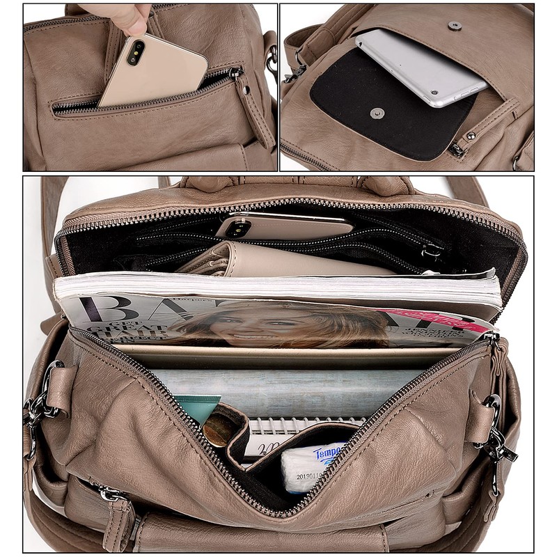 UTO Women's Elegant Backpack with Shoulder Strap Fashionable Multifunctional Backpack