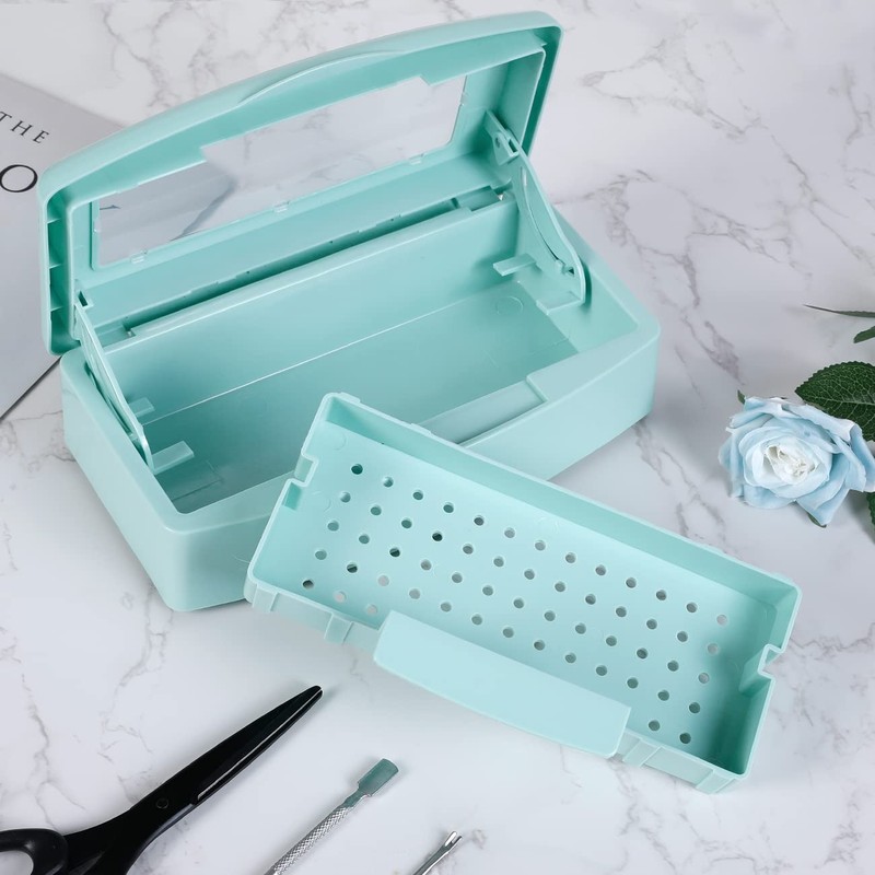 Gusnilo Barbicide Disinfectant Box Nail Art Tools Sanitizing Tray Disinfectant