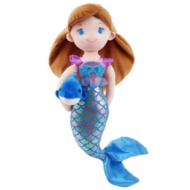 June Garden Atlantic Wonders Series - Mermaid Princess Nerida Oceanwhisper - 16" Soft Plush Stuffed Mermaid Doll Gift for Toddler Girls