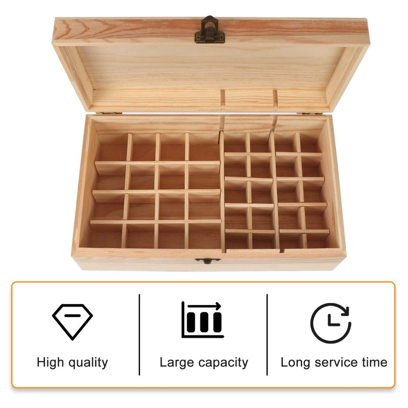 EXCEART EXCEART 36 Slots Wooden Essential Oils Storage Box Essential