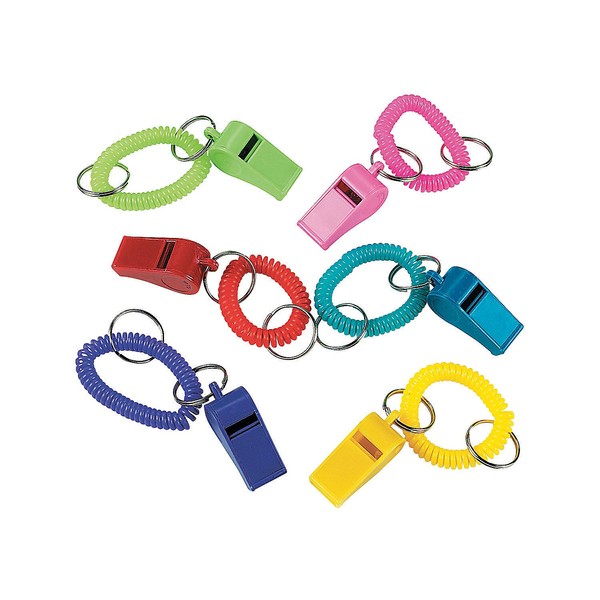 Fun Express Whistle Key Chains - Apparel Accessories - 12 Pieces