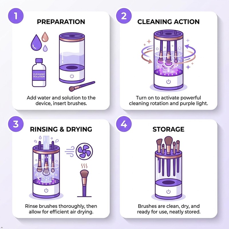 Electric Makeup Brush Cleaner, Automatic Spinner Laundry Washing Machine (Matte