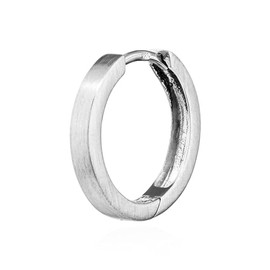 NKlaus Silver Single 925 Sterling Silver Hinged Hoop Earrings 16 mm Matte Tarnish Resistant 4794, Sterling Silver