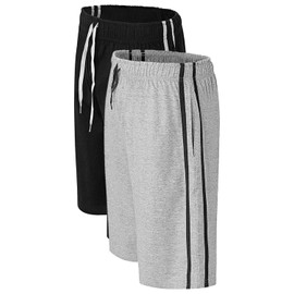 Mens 2 Pack Nightwear Pyjamas PJ Bottoms Super Soft Comfy Lounge Wear Shorts (5XL,Black/Grey)