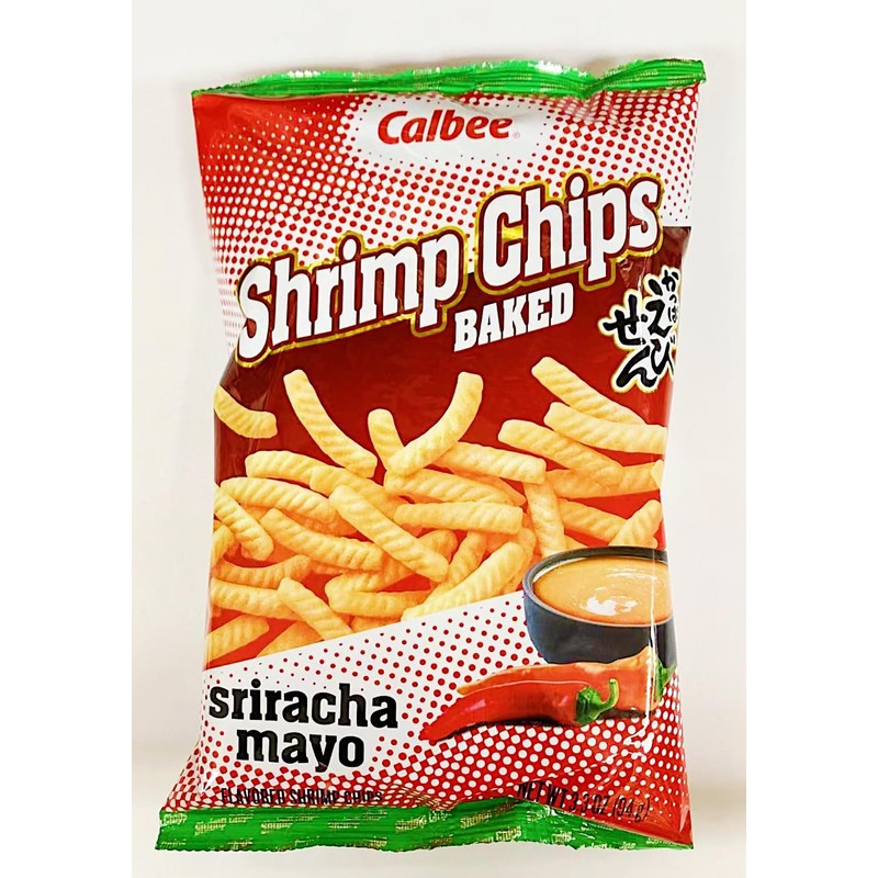 Shrimp Chips, Sriracha Mayo Flavor, Baked Snacks, 3.3 Oz,2 Pack