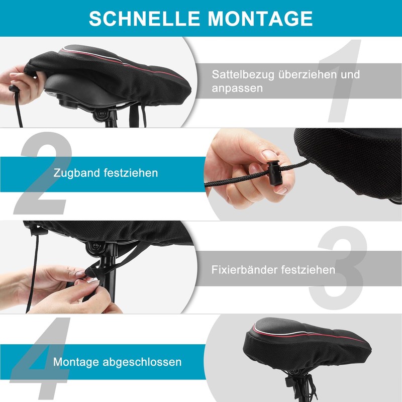 TECHCYC Bicycle Saddle Cover, Double Layer Memory Foam Bicycle Seat