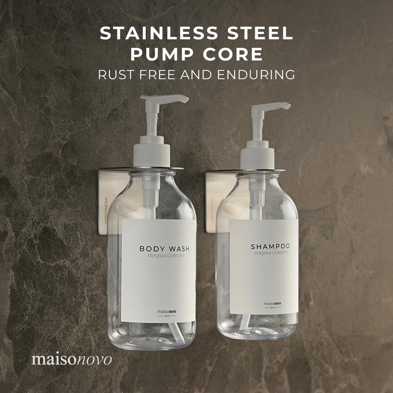 MAISONOVO Shampoo Dispenser Drill Free Shower Soap Dispenser Wall Mount