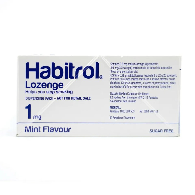 Habitrol Nicotine Lozenge 1mg Mint (216 Count, 1 Box) Fresh