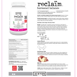 Reclaim Hormonal Support - Hormone Balance Supplements for Women, Supports Healthy Estrogen Metabolism - Find PMS Relief - 60 Day Supply Including Turmeric and Lions Mane Supplement Extract