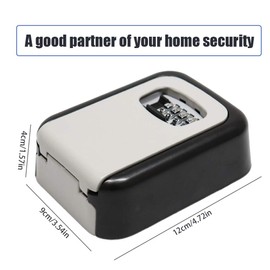 ValueHall Key Lock Box Wall Mounted Combination Key Safe Storage Zinc Alloy Lock Box with Slide Cover Lock Box for House Key 4 Digit Combination with Mounting Kit for Hotel Home Garage School V8168