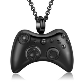 AIWENXI Urn Necklaces for Ashes Game Controller Cremation Jewelry Stainless Steel Game Lover Memorial GamePad Keepsakes Urns Jewelry for Men Women Gifts with Funnel Filler Kit, Cubic Zirconia, No