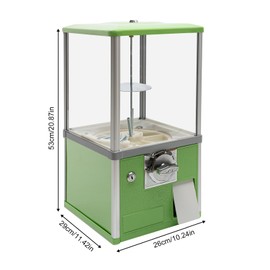 Jiabailie Big Capsule Vending Machine,25 Cent Commercial Vending Machine,Gumball Machine for Kids,Vending Machines for 1.77in Capsule Toys. (Green)