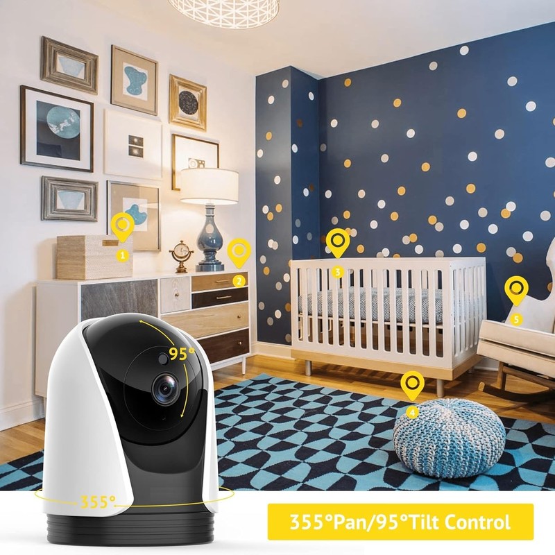 Baby Monitor, 2K Security Camera, PT Cameras for Home Security,