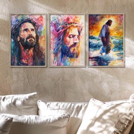 Jesus Art Wall Decor - Illusion Framed Jesus Painting