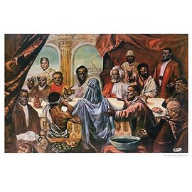 Cornell Barnes The Last Supper: Great African Americans (8.5x11 inches - Black History Art - Black Frame)