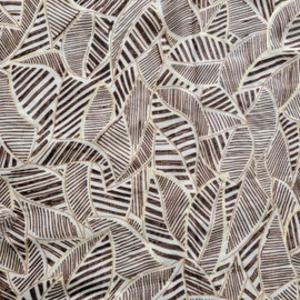 GFM® Floral Leaves Print Scarf-Spring Summer - All Seasons Scarf (PSCF-FP2) (Lvs-092-Brown)